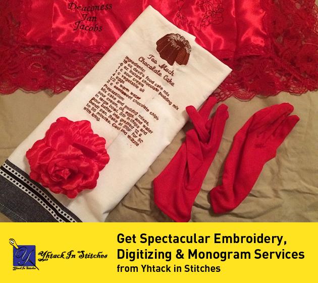 Get Spectacular Embroidery, Digitizing & Monogram Services from Yhtack in Stitches