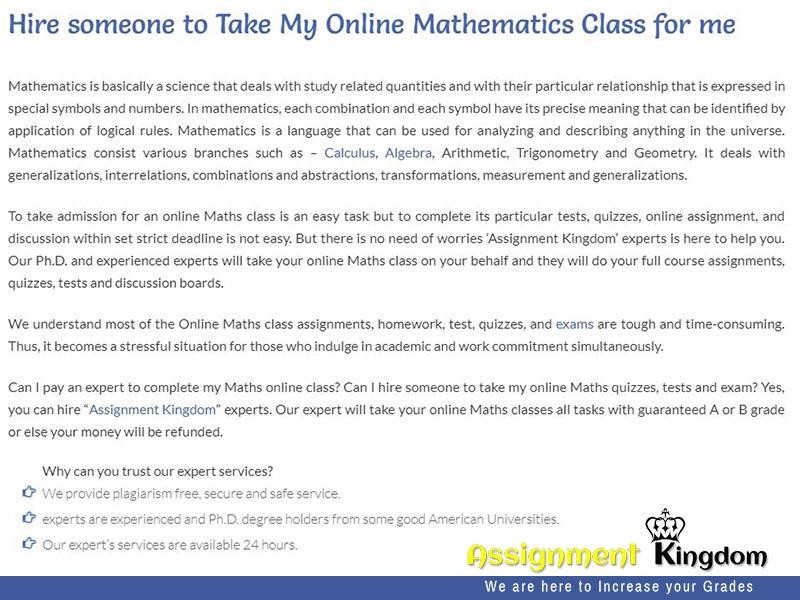 Take My Online Maths Class For Me