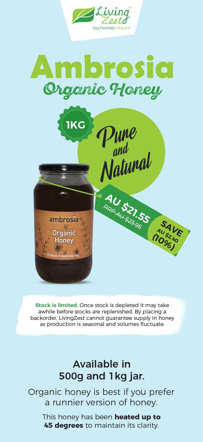 Get Pure & Natural Ambrosia Organic Honey from LivingZest