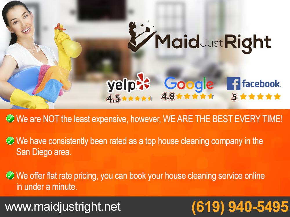 Maid Services San Diego | https://www.maidjustright.net (619) 940-5495