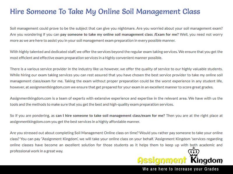 Take My Online Soil Management Class For Me