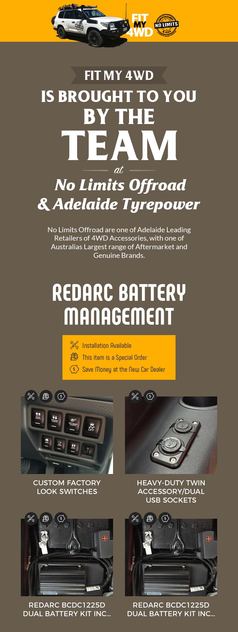Shop Fit My 4wd to Buy Online Redarc Battery Management Systems