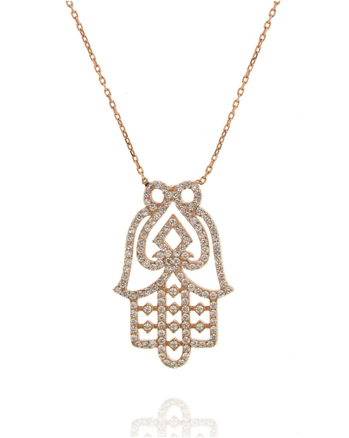 Sterling Silver Hamsa Hand Small Necklace