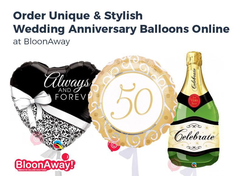 Order Unique & Stylish Wedding Anniversary Balloons Online at BloonAway