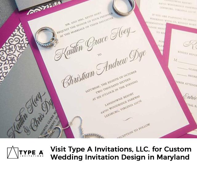Visit Type A Invitations, LLC. for Custom Wedding Invitation Design in Maryland