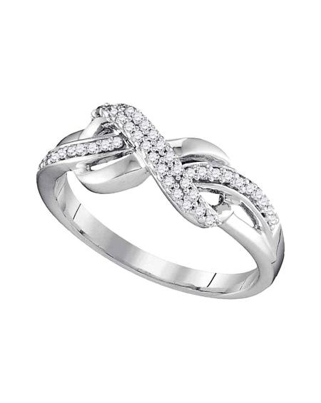 Diamond Infinity Ring In White Gold (.20ct)