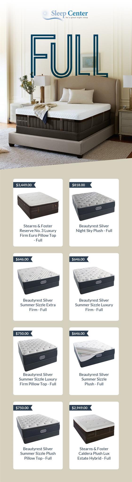 Purchase Quality Full Size Mattresses in Sacramento Online from Sleep Center