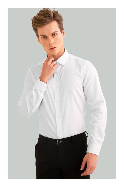 Artic White Giza Cotton Shirt