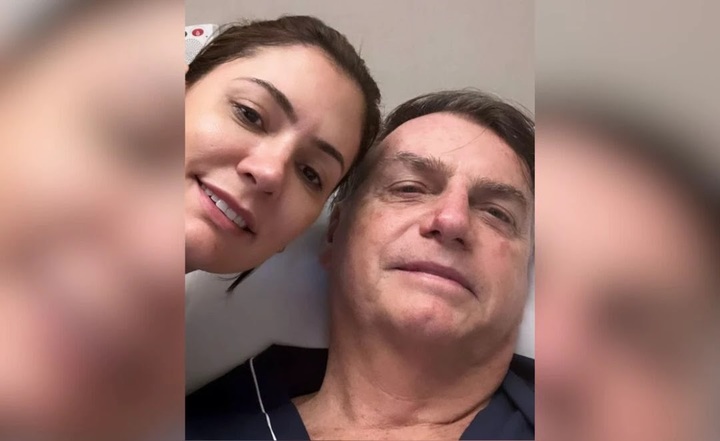 Michelle e Bolsonaro aparecem em foto após cirurgias