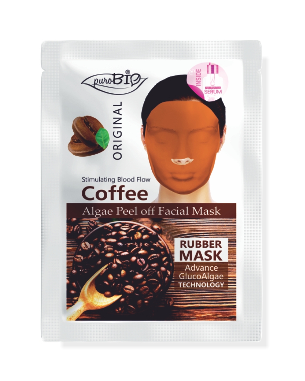 Purobio Coffee Glucoalgae Peel Off Facial Mask Kit