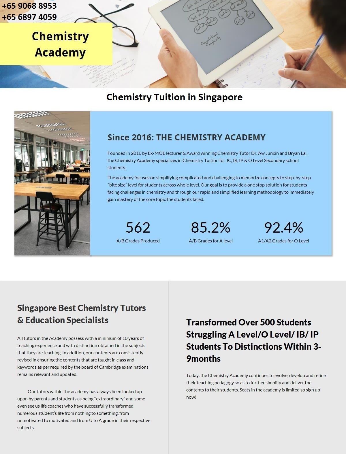 Chemistry Tuition in Singapore