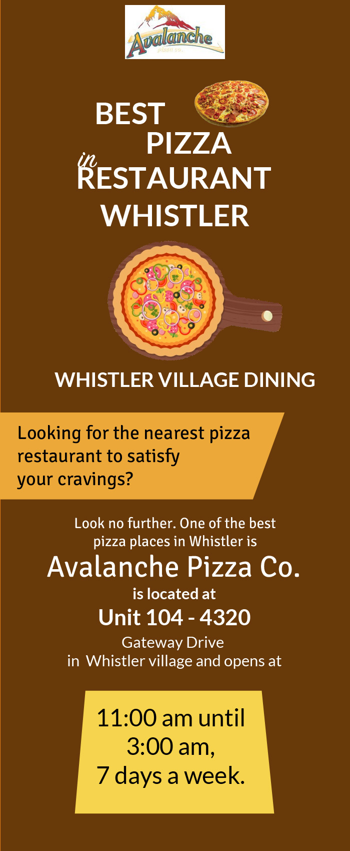 Avalanche Pizza – The Best Place to Order Pizza in Whistler