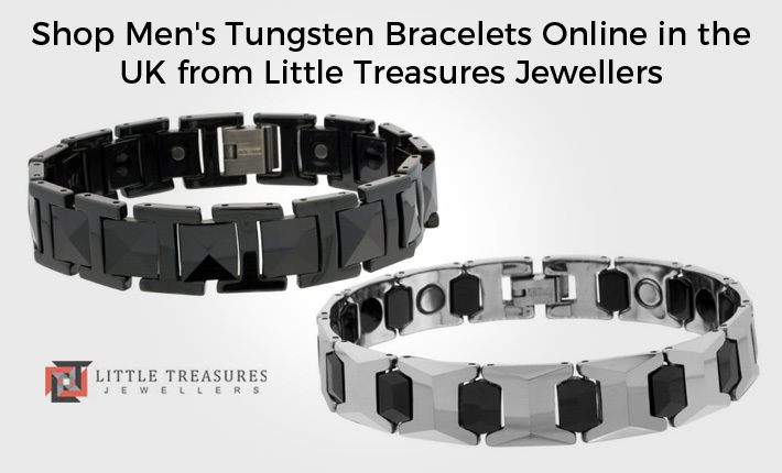 Shop Men's Tungsten Bracelets Online in the UK from Little Treasures Jewellers