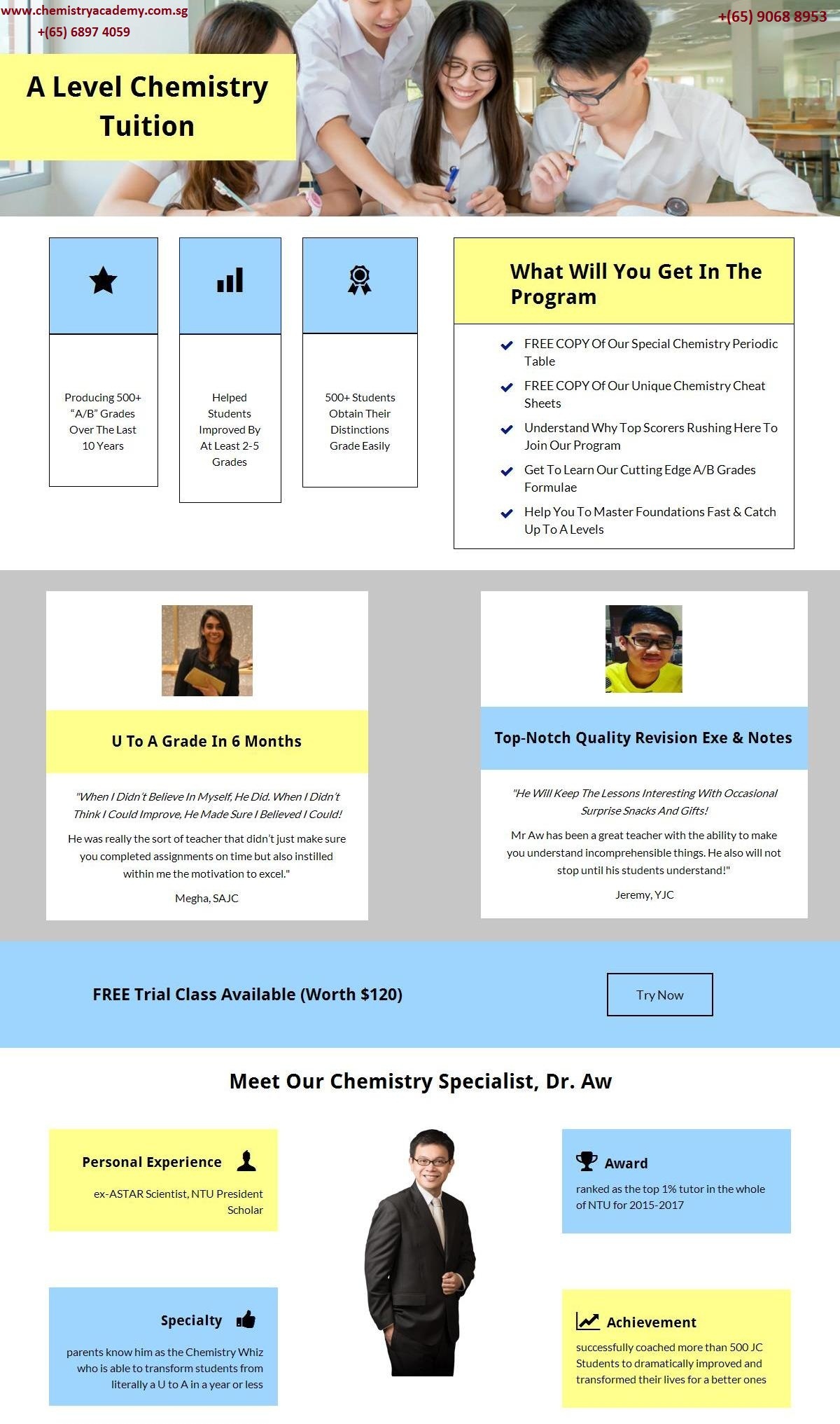 A Level Chemistry Tuition