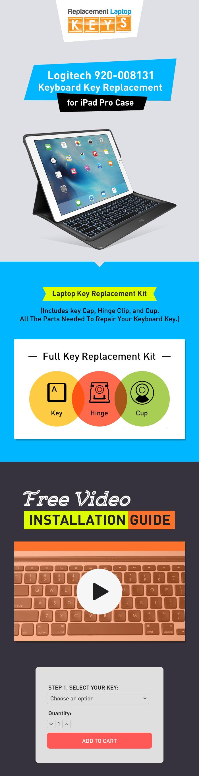 Logitech 920-008131 Laptop Key Replacement