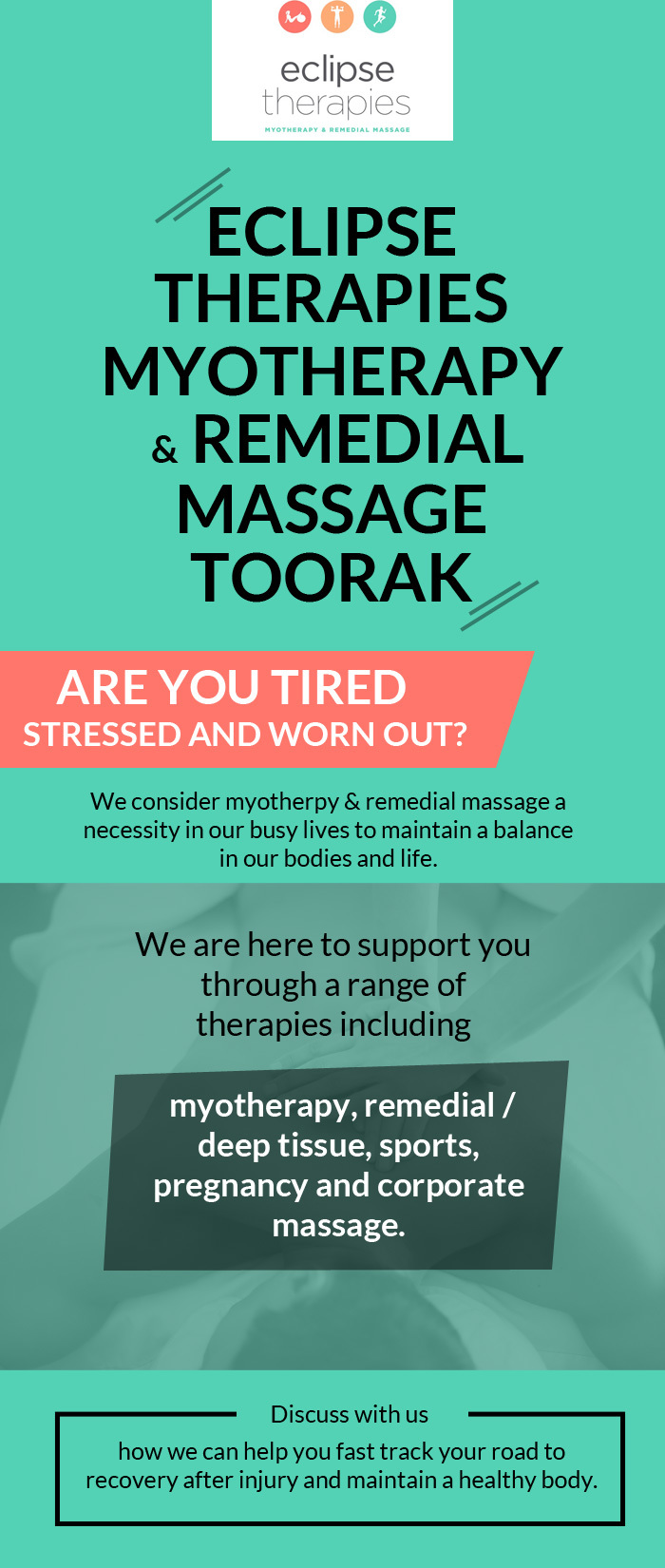 Get Myotherapy and Remedial Massage in Toorak from Eclipse Therapies