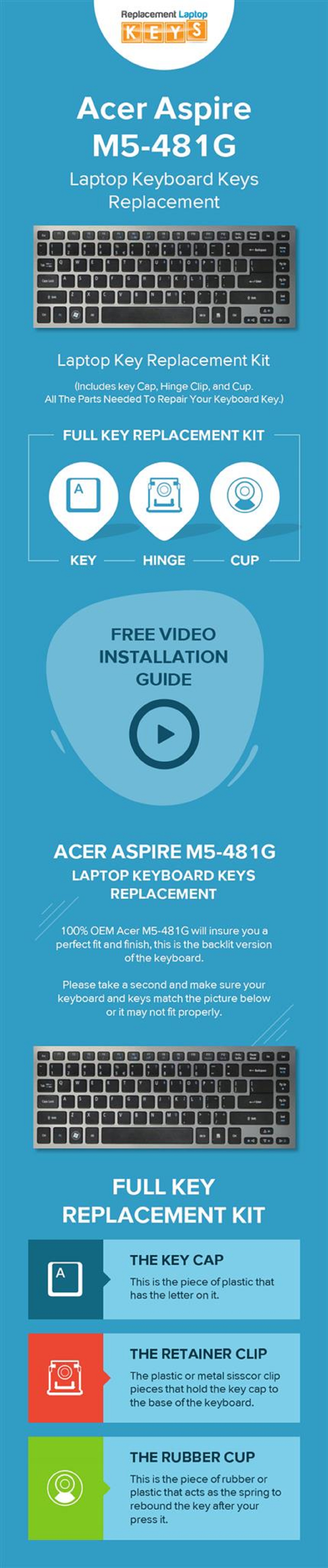 Shop Acer Aspire M5-481G Laptop Keys Online from Replacement Laptop Keys