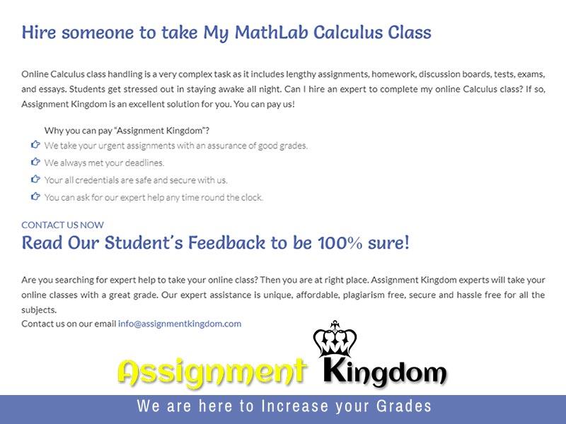 Take My Online MathLab Calculus Class For Me