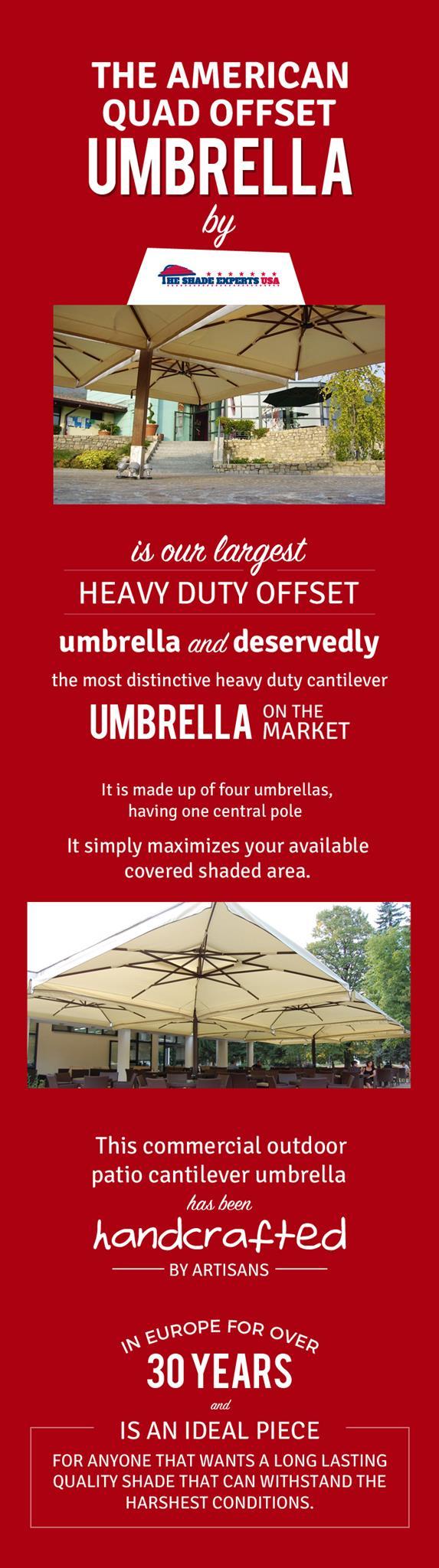 The American Quad Offset Umbrella - The Largest Heavy Duty Offset Umbrella