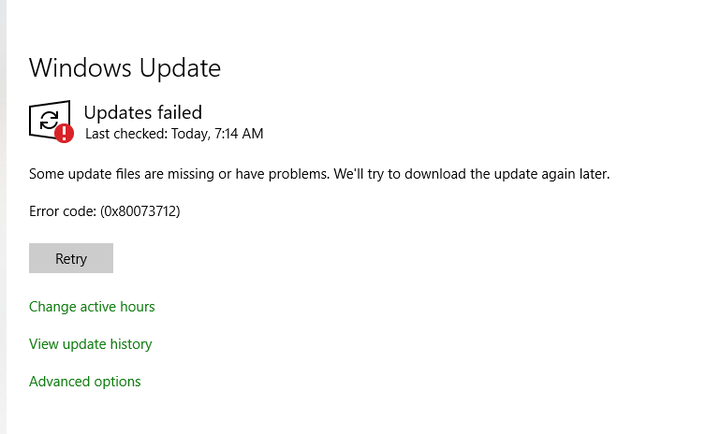 How to fix Windows 10/11 Update Error Code 0x80073712