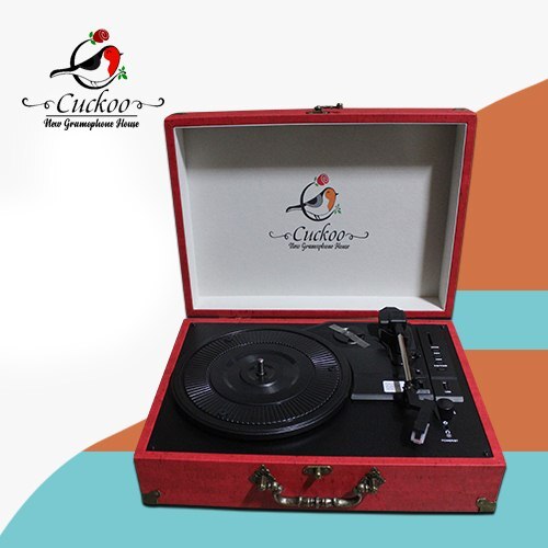 CUCKOO - 3 SPEED RECORD PLAYER/TURNTABLE - RED - With USB SD &amp; B