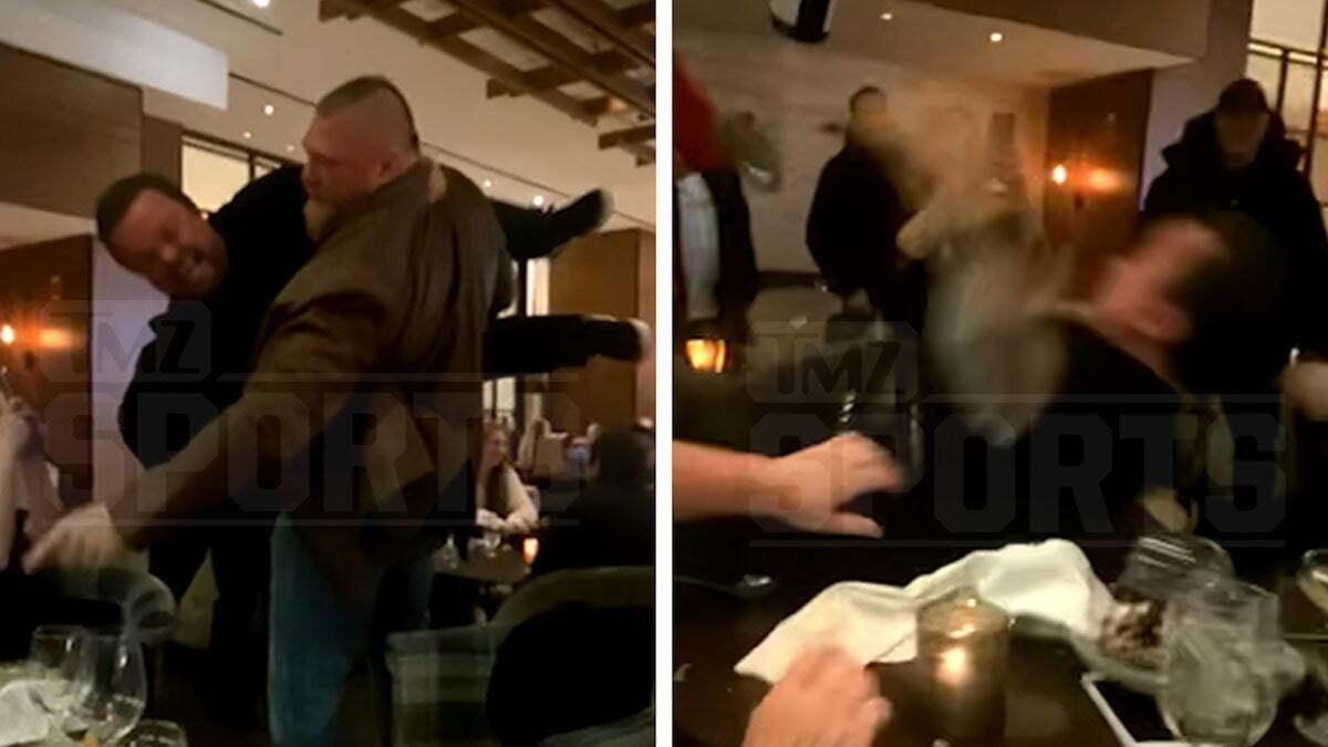 Brock Lesnar Bodyslams Jackass Star Wee Man Through Restaurant Dinner Table!!